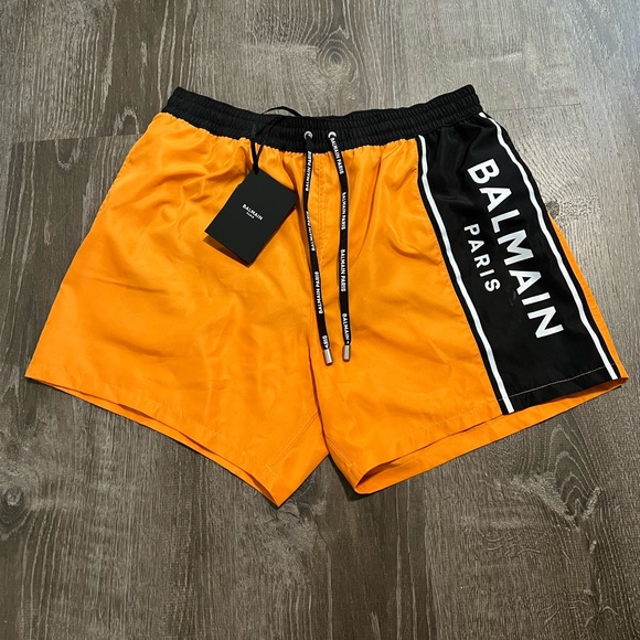 BALMAIN***Orange Logo Men’s Swim Shorts***Med. $630 - Picture 2 of 6
